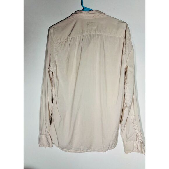 Abercrombie & Fitch Woman's  Button‑Up Shirt Size M Light Beige Cotton Casual - Picture 4 of 4